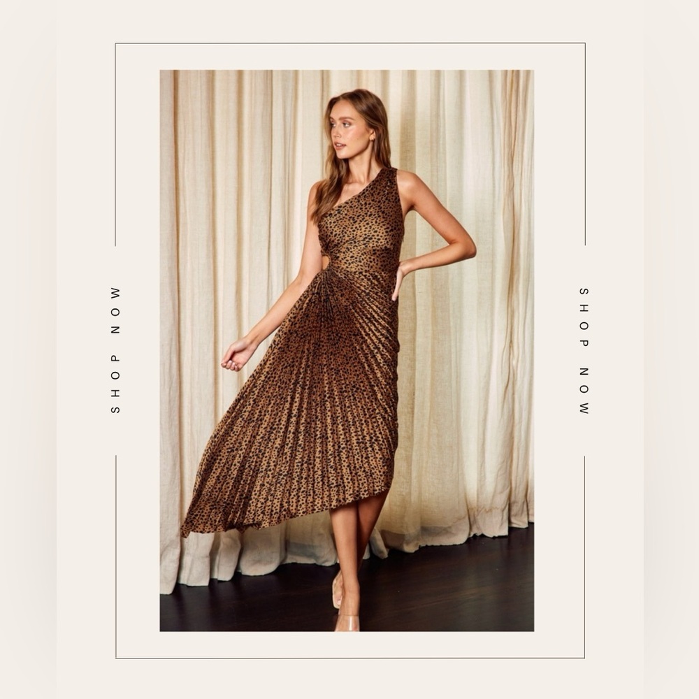 Cheetah print pleated dress